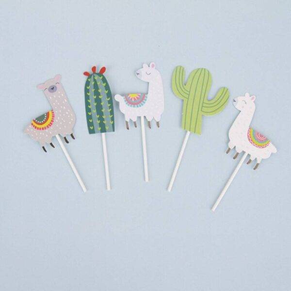 5 Cake Toppers Llama