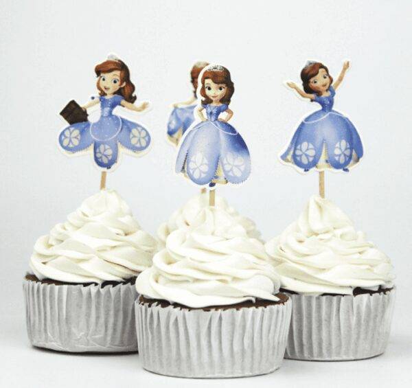 24 Cake Toppers Princesa Sofia