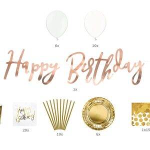 Conjunto de decorações para festas - Aniversário, Ouro
