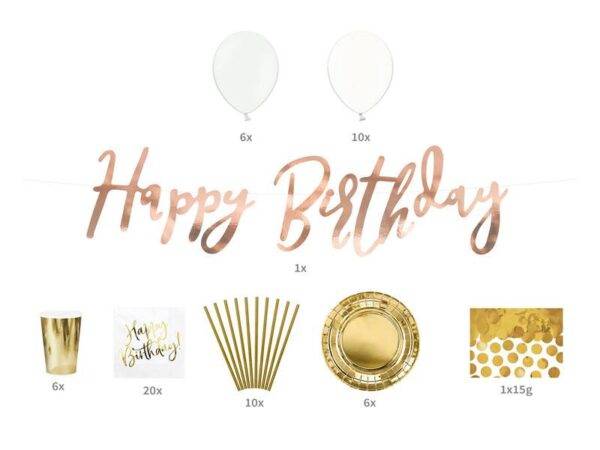 Conjunto de decorações para festas - Aniversário, Ouro