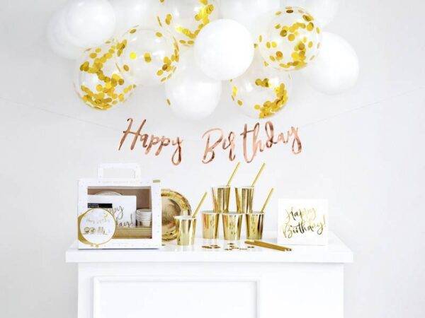 Conjunto de decorações para festas - Aniversário, Ouro