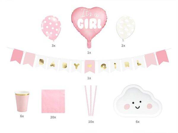 Conjunto de decorações para festas - é uma menina