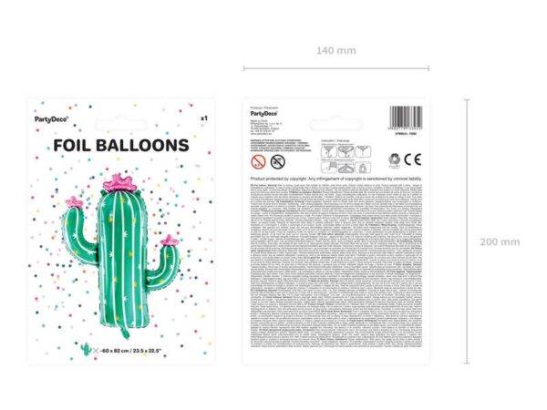 Balão de Foil Cacto, 60x82 cm