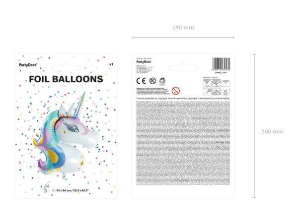 Balão de foil Unicórnio 73x90 cm