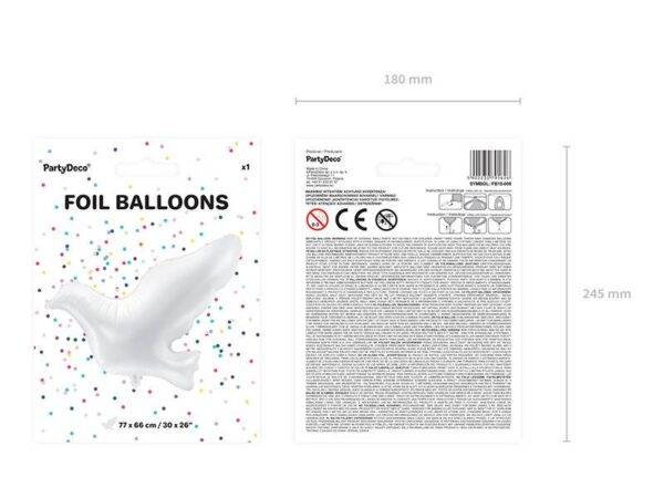 Balão de foil Pomba branca, 77x66 cm