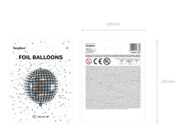Balão de Foil Bola de discoteca 40 cm