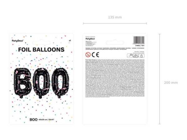 Balão de foil BOO, 65x35 cm
