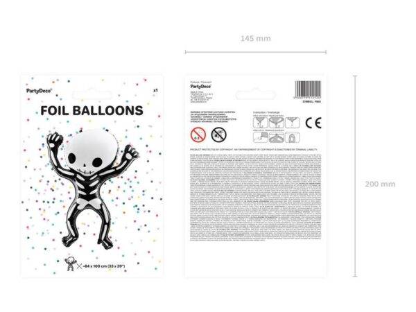 Balão de Foil Esqueleto 84x10 cm
