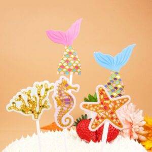 Cake Topper do tema Sereia Dourado
