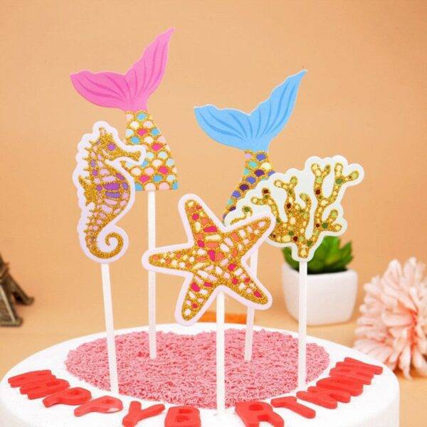 Cake Topper do tema Sereia Dourado