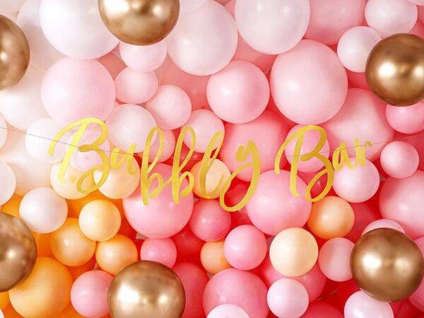 Banner Bubbly Bar, ouro, 83x21 cm