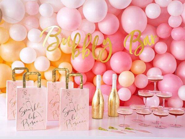 Banner Bubbly Bar, ouro, 83x21 cm