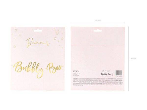 Banner Bubbly Bar, ouro, 83x21 cm