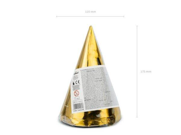 Chapéus de festa, ouro, 16 cm