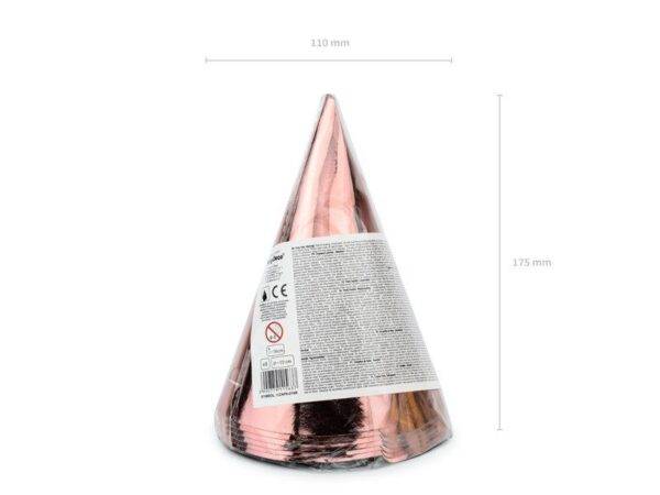 Chapéus de festa, ouro rosa, 16 cm