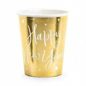 Copos Feliz Ano Novo, ouro, 220 ml