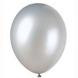 50 BALÕES LATEX 12'' PRATEADO METALIZADO