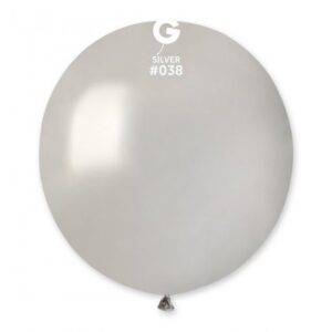 50 BALÕES LATEX METALIZADO 19'' COR SILVER