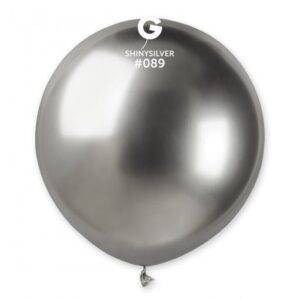 25 BALÕES LATEX 19'' COR CROMADO SILVER