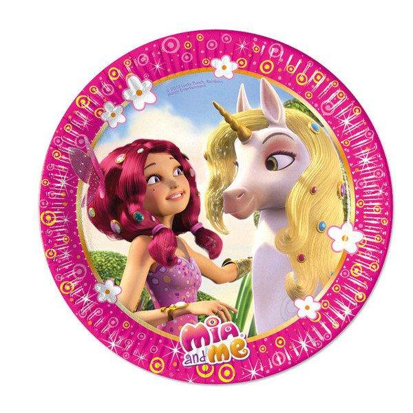 Mia & Me - 8 pratos de papel grandes de 23 cm