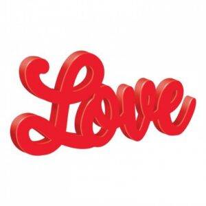 LOVE MDF 33X14 CM