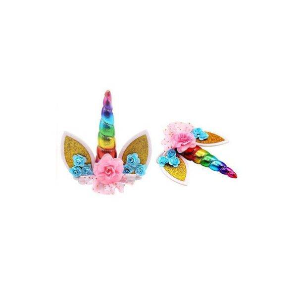 DECORAÇÃO DE BOLO DE CAKE TOPPER DE UNICORN RAINBOW
