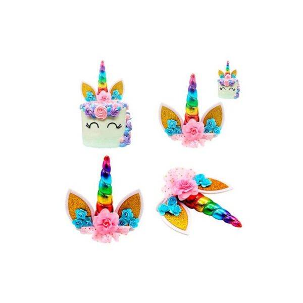 DECORAÇÃO DE BOLO DE CAKE TOPPER DE UNICORN RAINBOW
