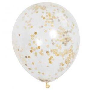 Balões Confetti Dourados - Látex 12 "