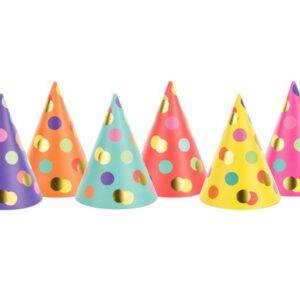 Chapéus de festa Dots, mix 16 cm