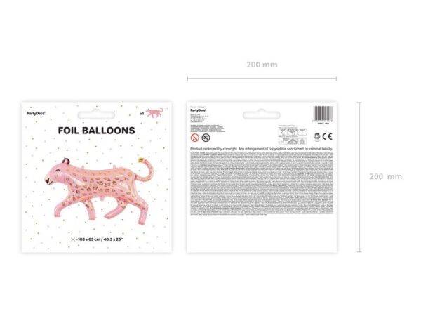 Leopardo de balão de foil, 103x63 cm, mistura