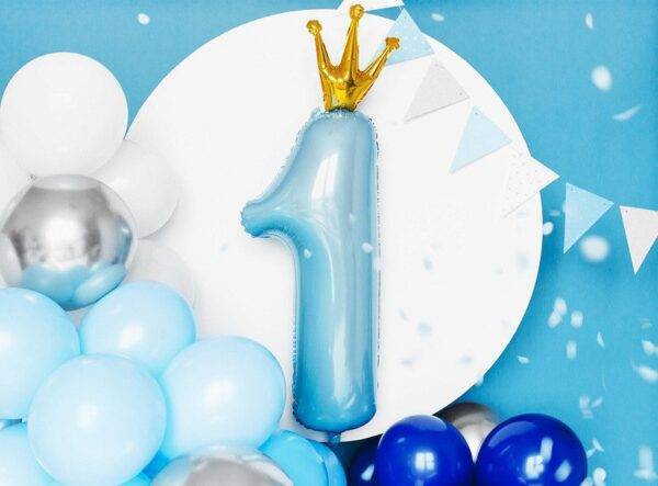 Número do balão de folha '' 1 '', 30x90 cm, azul celeste