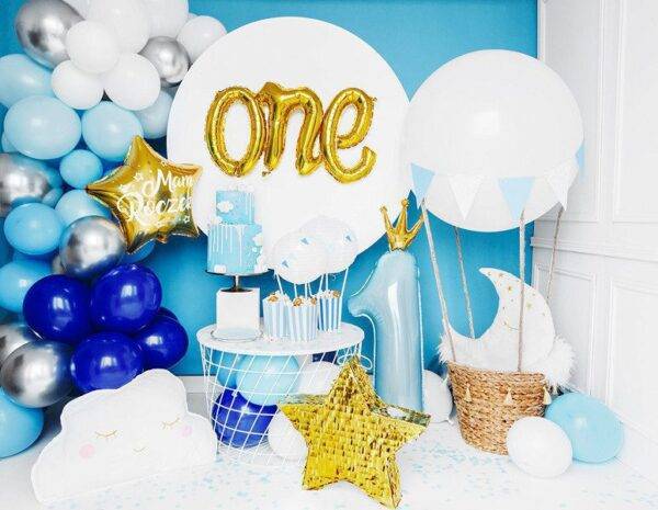 Número do balão de folha '' 1 '', 30x90 cm, azul celeste