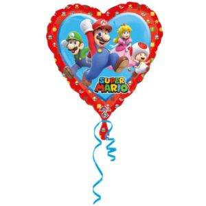 Super Mario Bros. - Balão de foil Coração, 43 cm
