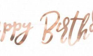 GRINALDA PAPEL DECORATIVA 16,5X62 CM 'HAPPY BIRTHDAY' ROSE GOLD