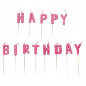 13 VELAS ANIVERSÁRIO LETRAS 'HAPPY BIRTHDAY' GLITTER