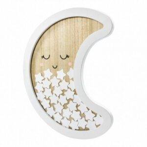 MOLDURA GUEST BOOK EM MADEIRA - LUA 38X30 CM