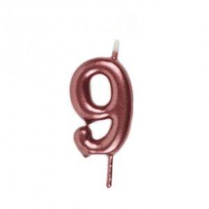 VELA ANIVERSÁRIO 6CM ROSE GOLD Nº9
