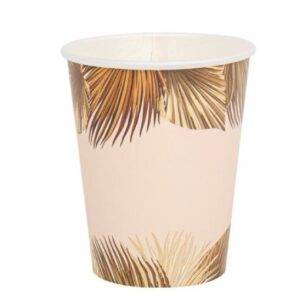 8 COPOS 255 ML FOLHA DE PALMEIRA DOURADO