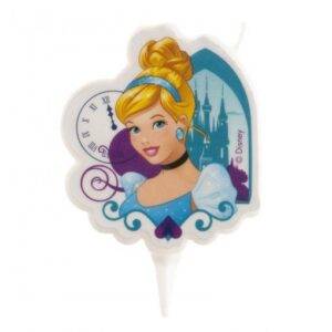 VELA DE ANIVERSÁRIO 2D 7,5 CM CINDERELA - PRINCESAS DISNEY