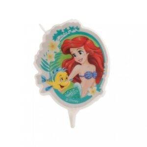 VELA DE ANIVERSÁRIO 2D 7,5 CM ARIEL (PEQUENA SEREIA) - PRINCESAS DISNEY