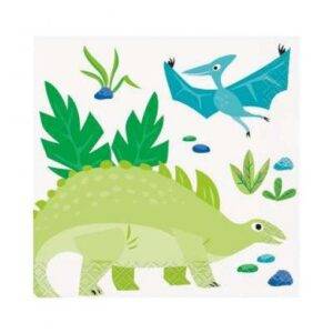 16 GUARDANAPOS 25 CM BLUE & GREEN DINOSAUR (DINOSSAUROS)