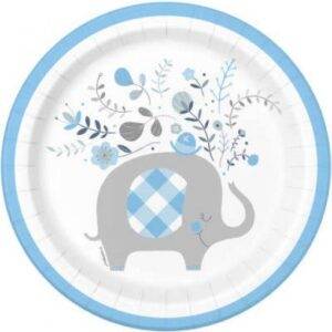 8 PRATOS 18 CM BLUE FLORAL ELEPHANT