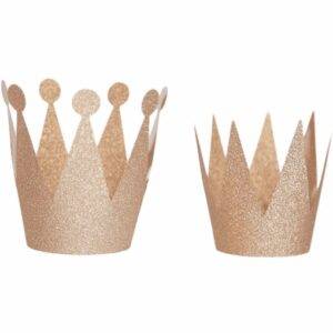 4 COROAS MINI PAPEL DOURADO GLITTER