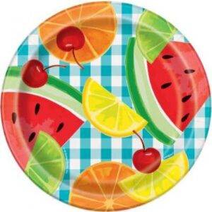 8 PRATOS 18 CM FRUTAS PICNIC