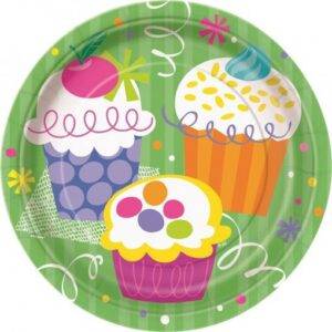 8 PRATOS 18 CM CUPCAKE PARTY