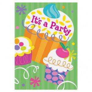 8 CONVITES CUPCAKE PARTY