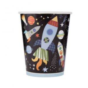 8 COPOS 267 ML (FOGUETÃO/PLANETA) ESPAÇO