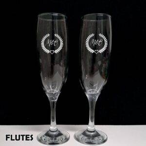 Caixa + Flutes de Champanhe personalizados (2 unid)