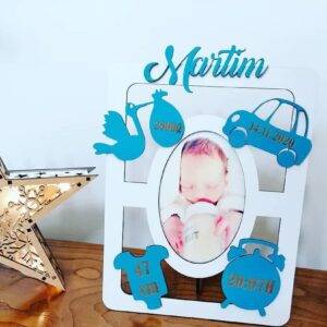 Moldura com dados nascimento bebé