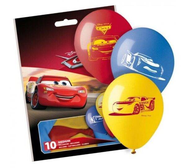 10 Balões Látex Cars